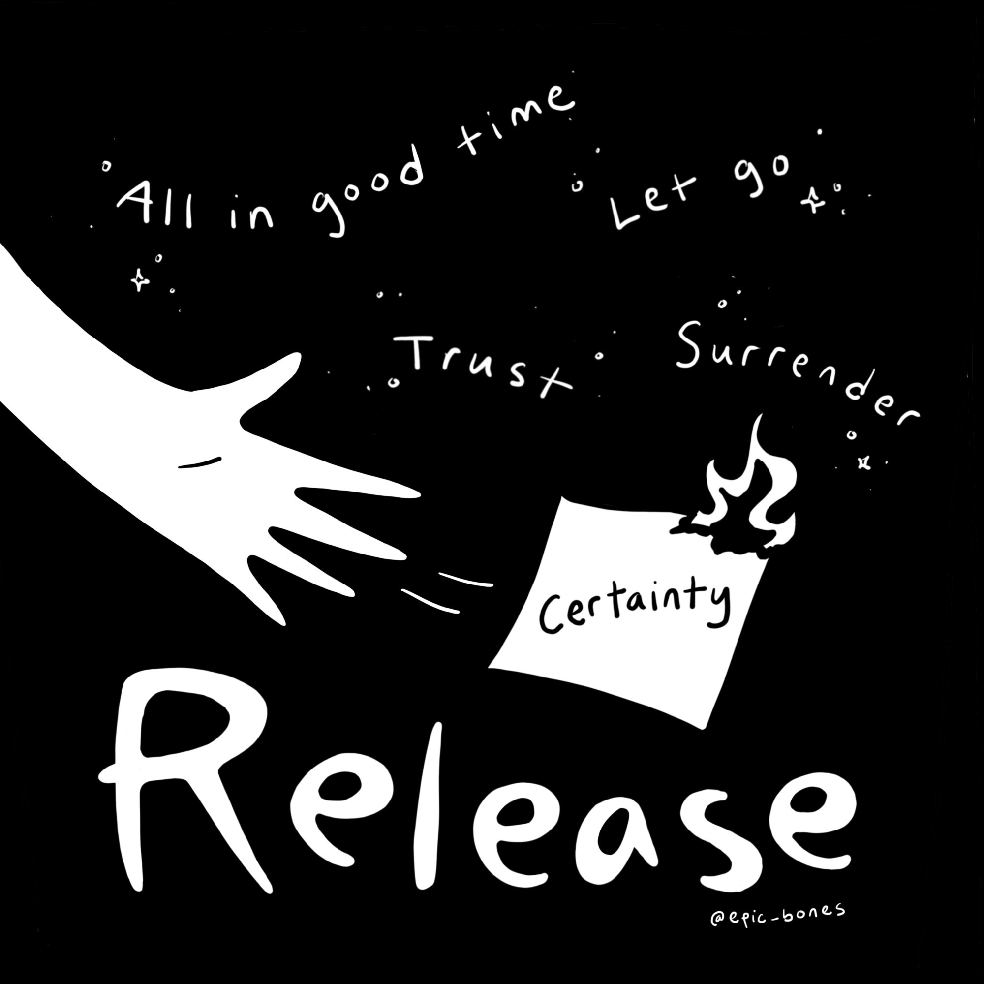 release mindfulness and manifestation art by epic bones